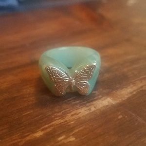 Jade butterfly ring